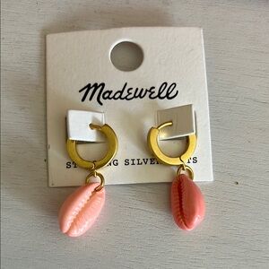Madewell Gold and Pink Shell Earrings
